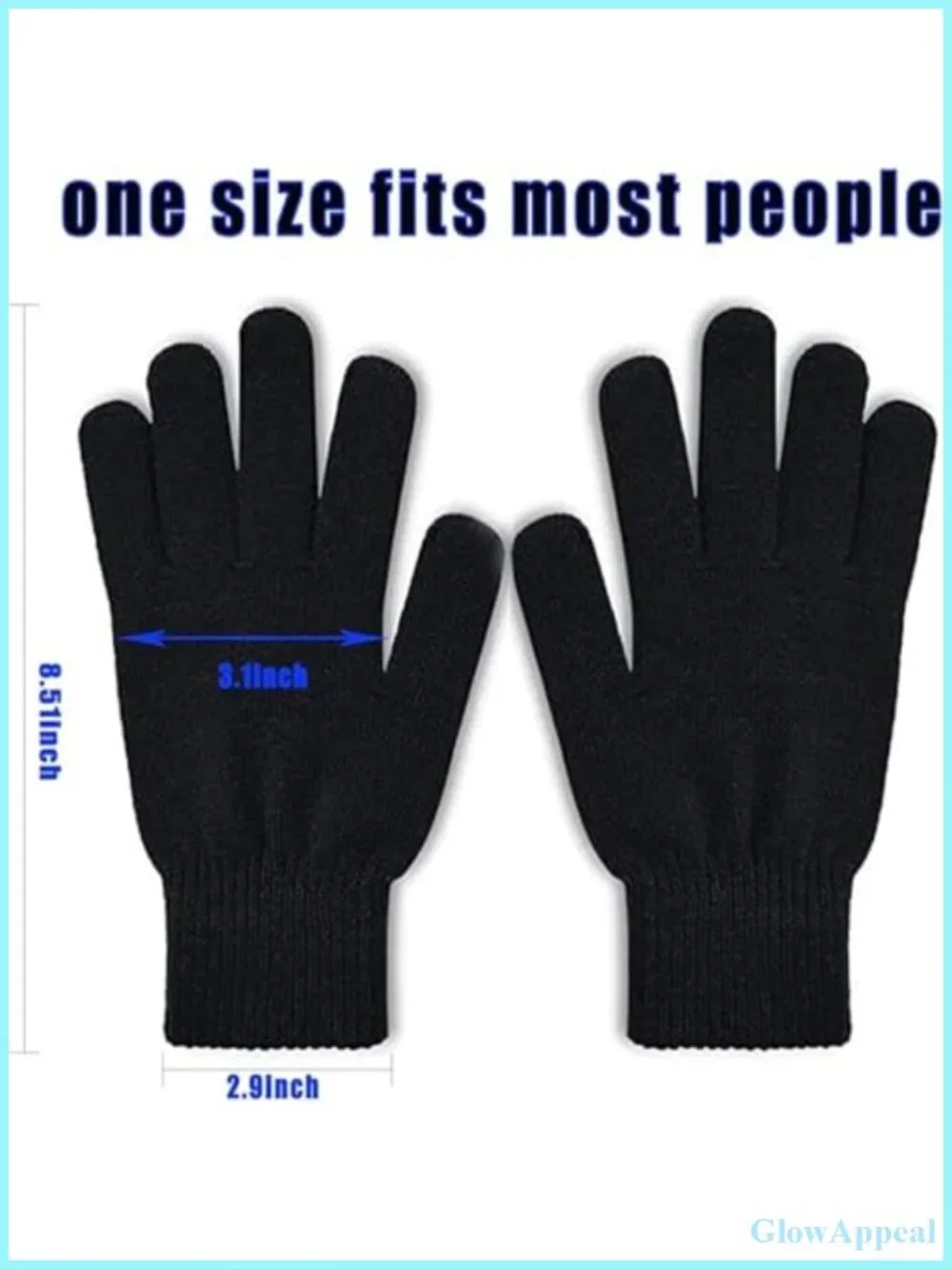 6 Pairs Knit Gloves One Size Winter Warm Stretchy Acrylic Unisex